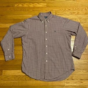 Men’s Ralph Lauren Classic Fit gingham Oxford Shirt Size Large
